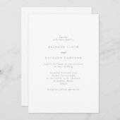 Einfache graue Textbasis für Vellum Wedding Einladung (Vorne/Hinten)