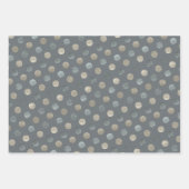 Einfache graue und silberne Polka Dots Modern & el Geschenkpapier Set (Vorderseite 3)