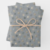 Einfache graue und silberne Polka Dots Modern & el Geschenkpapier Set (Beispiel)