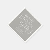 Einfache, graue und weiße Hochzeitsnapkins Serviette (Ecke)