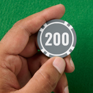 Einfache graue weiße fettnummer pokerchips