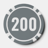 Einfache graue weiße fettnummer  pokerchips (Rückseite)
