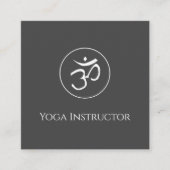 Einfache graue Yoga Om Symbol Wellness Quadratische Visitenkarte (Vorderseite)
