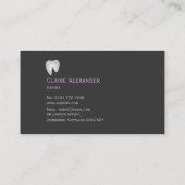 Einfache graue Zahnarzt-Visitenkarte Visitenkarte (Rückseite)