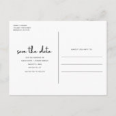 Einfache, graue Zwei-Foto-Hochzeit speichern Sie d Ankündigungspostkarte (Rückseite)