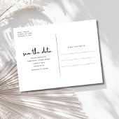 Einfache, graue Zwei-Foto-Hochzeit speichern Sie d Ankündigungspostkarte