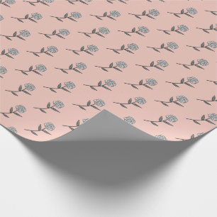 Einfache Graurosa Roses Ditsy Floral Holiday Gesch Geschenkpapier
