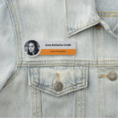 Einfache Gray Schwarz Orange Bilderfahrung Namensschild (Beispiel)