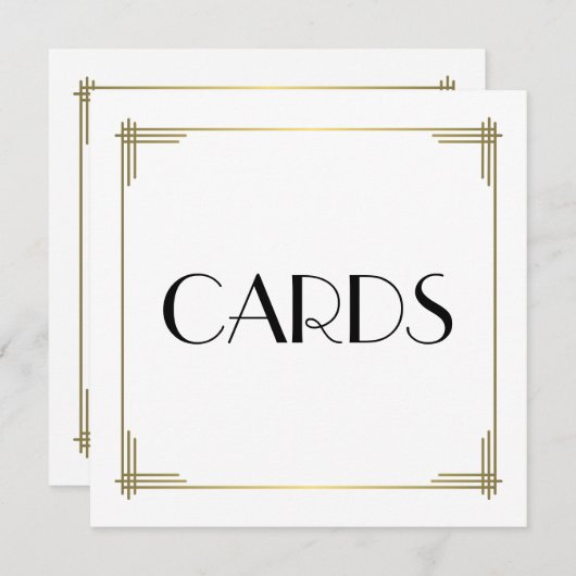 Einfache Great Gatsby White Card Box Cards (Vorne/Hinten)