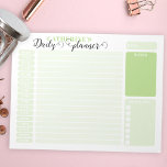 Einfache Green Daily Stundenplaner von 6:00 bis 22 Notizblock<br><div class="desc">Wenn Sie gerne zu jeder Tageszeit organisiert werden,  dann ist dieser personalisierte Planer für Sie perfekt. Mit grünen Farbtönen und modernen Schriftart-Kombinationen ist diese Vorlage einfach zu bedienen und vollständig anpassbar.</div>