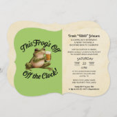 Einfache Green Frog-Rente-Party Einladung (Vorne/Hinten)