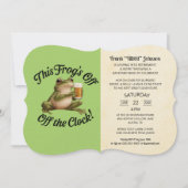 Einfache Green Frog-Rente-Party Einladung (Vorderseite)