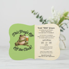 Einfache Green Frog-Rente-Party Einladung