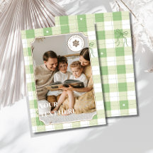 Einfache Green Gingham Kariert Holiday Card
