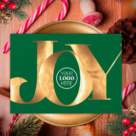 Einfache Green Gold Joy Business Logos Happy Holid Feiertagskarte