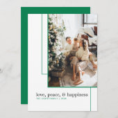 Einfache Green Line Foto-Urlaubskarte Feiertagskarte (Vorne/Hinten)