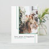 Einfache Green Line Foto-Urlaubskarte Feiertagskarte (Stehend Vorderseite)