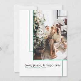 Einfache Green Line Foto-Urlaubskarte Feiertagskarte