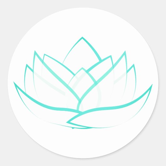 Einfache Green Lotus Blume Aufkleber (Vorderseite)