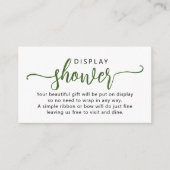 Einfache Green Script Display-Dusche Begleitkarte (Vorderseite)