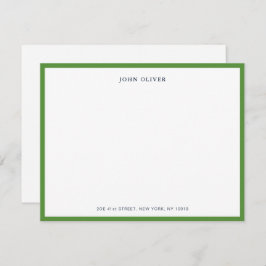 Einfache Green- und Navy-Formkarte Dankeskarte