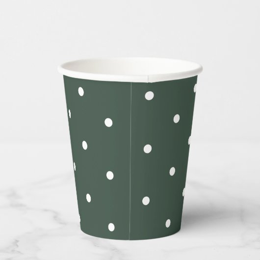 Einfache Green & White Polka Dot Pattern Kinderdus Pappbecher (Rechts)