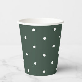 Einfache Green & White Polka Dot Pattern Kinderdus Pappbecher