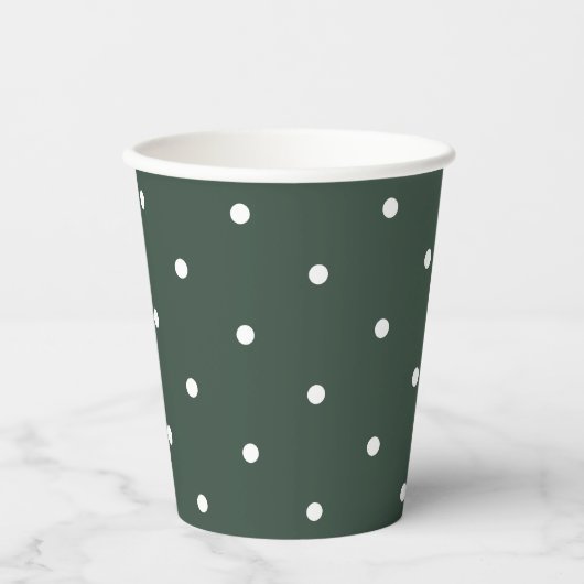 Einfache Green & White Polka Dot Pattern Kinderdus Pappbecher (Vorderseite)