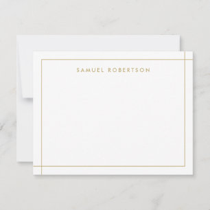 Einfache Grenz-Ecke Square Tan Gold Note Card Mitteilungskarte