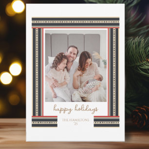 Einfache Grenz-Happy-Holidays-Karte Einladung