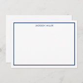 Einfache Grenz-Navy-Dankeschön-Karte Dankeskarte (Vorne/Hinten)