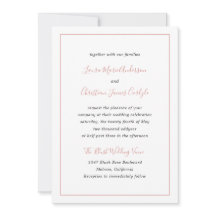 Einfache Grenze Formal Blush Pink Elegante Hochzei