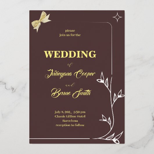 EINFACHE GRENZGRENZE WETTBEWERBSREIHENDESIGN / WEI FOLIENEINLADUNG (Vorderseite)