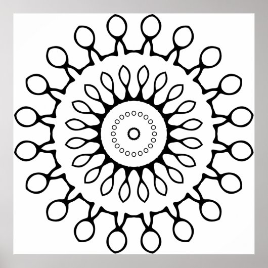 Einfache Grenzmalvorlage Stammesrahmen-Design Poster (Vorne)