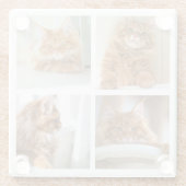 Einfache Grid Collage 4 Vier Fotos Glasuntersetzer (Rückseite)