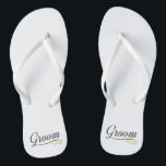 Einfache Groom Floral Hochzeitskalligraphie Flip F Badesandalen<br><div class="desc">Für weitere Anpassungen klicken Sie bitte auf die Schaltfläche "Anpassen" und verwenden Sie unser Designwerkzeug, um diese Vorlage zu ändern. Wenn die Optionen verfügbar sind, können Sie Text und Bild ändern, indem Sie einfach auf "Text oder Bild hier bearbeiten/entfernen" klicken und Ihr eigenes Bild hinzufügen. Wenn Sie dieses Design einem...</div>