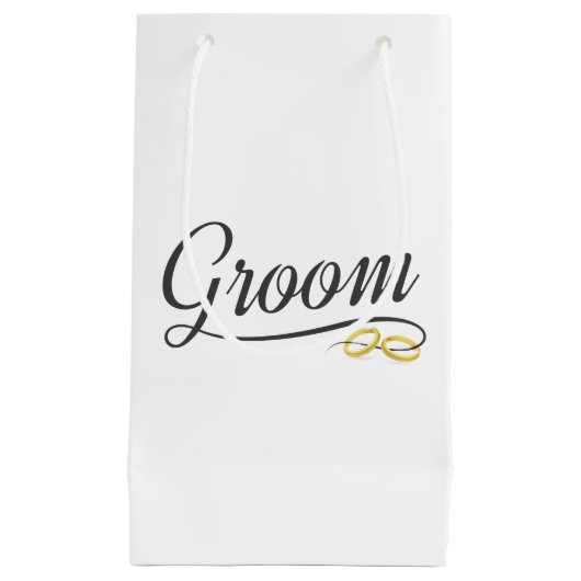 Einfache Groom Floral Wedding Calligraphy | Gesche Kleine Geschenktüte (Vorderseite)