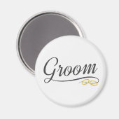 Einfache Groom Floral Wedding Calligraphy | Magnet (Vorderseite/Rückseite)