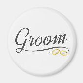 Einfache Groom Floral Wedding Calligraphy | Magnet (Vorne)