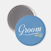 Einfache Groom Floral Wedding Calligraphy | Magnet (Vorderseite/Rückseite)