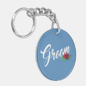 Einfache Groom Floral Wedding Calligraphy | SCHLÜS Schlüsselanhänger (Vorderseite links)