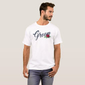 Einfache Groom Floral Wedding Calligraphy | T - SH T-Shirt (Vorne ganz)