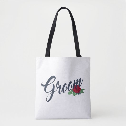 Einfache Groom Floral Wedding Calligraphy | Tasche (Vorderseite)