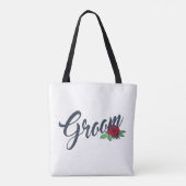Einfache Groom Floral Wedding Calligraphy | Tasche (Rückseite)