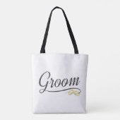 Einfache Groom Floral Wedding Calligraphy | Tasche (Rückseite)