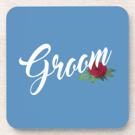 Einfache Groom Floral Wedding Calligraphy | UNTERS Getränkeuntersetzer
