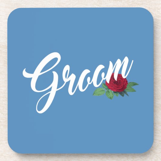 Einfache Groom Floral Wedding Calligraphy | UNTERS Getränkeuntersetzer (Vorderseite)