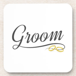 Einfache Groom Floral Wedding Calligraphy | UNTERS Getränkeuntersetzer