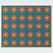 Einfache Groovy Retro Moderner 60er 70er Blume Mus Geschenkpapier (Flach)