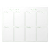 Einfache Größe dünne Linie Border Name Weekekly Pl Notizblock (Vorderseite)
